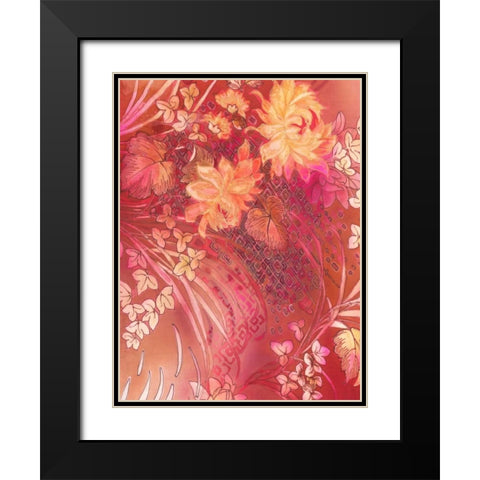 Crimson Collage 4 Black Modern Wood Framed Art Print with Double Matting by May