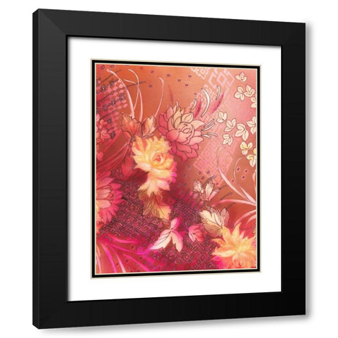 Crimson Collage 5 Black Modern Wood Framed Art Print with Double Matting by May