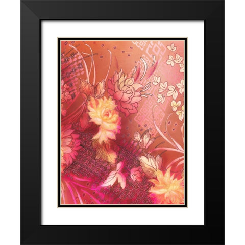 Crimson Collage 5 Black Modern Wood Framed Art Print with Double Matting by May