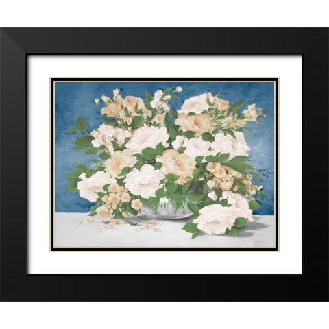 Elegant Center Piece 1 Black Modern Wood Framed Art Print with Double Matting by May