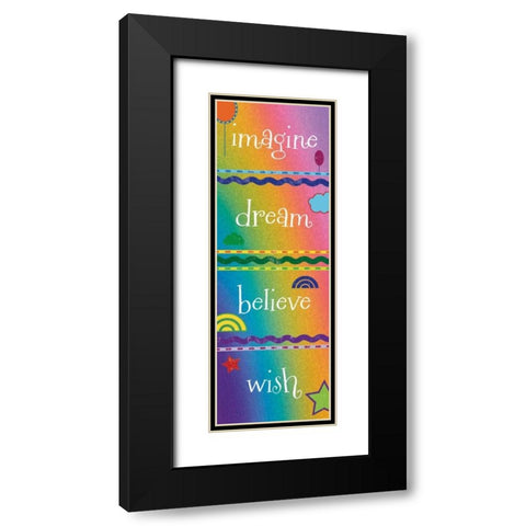 Kid Imagine Rainbow Black Modern Wood Framed Art Print with Double Matting by Hogan, Melody