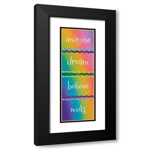 Kid Dreams Rainbow Black Modern Wood Framed Art Print with Double Matting by Hogan, Melody