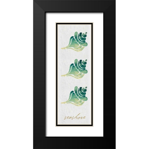 Seashore Panel Black Modern Wood Framed Art Print with Double Matting by Hogan, Melody