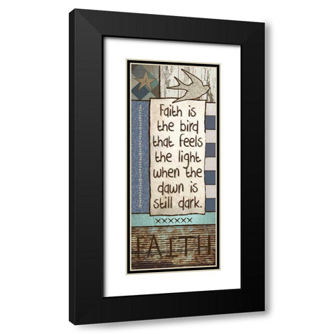 Primitive panels 1 Black Modern Wood Framed Art Print with Double Matting by Hogan, Melody