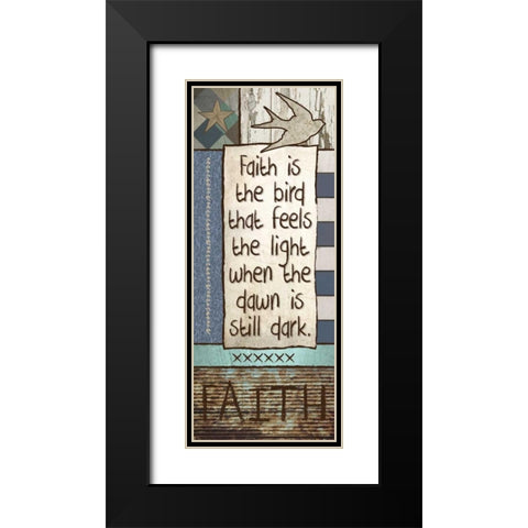 Primitive panels 1 Black Modern Wood Framed Art Print with Double Matting by Hogan, Melody