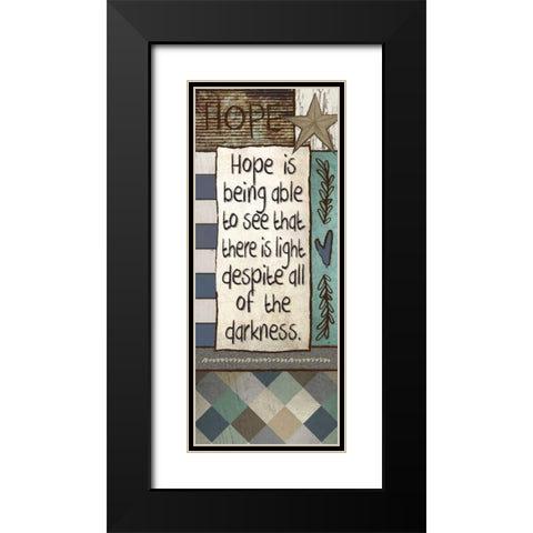 Primitive panels 2 Black Modern Wood Framed Art Print with Double Matting by Hogan, Melody