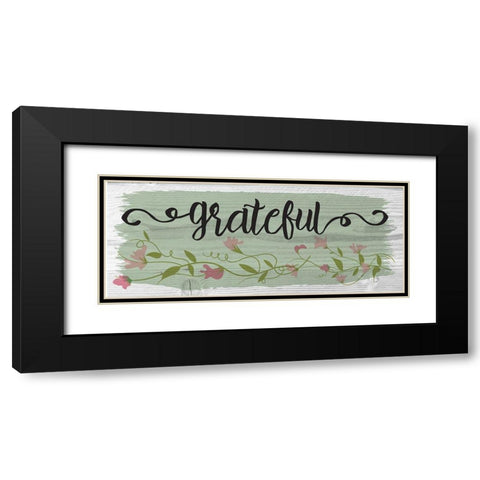 Curly Cue Grateful Color 2 Black Modern Wood Framed Art Print with Double Matting by Hogan, Melody