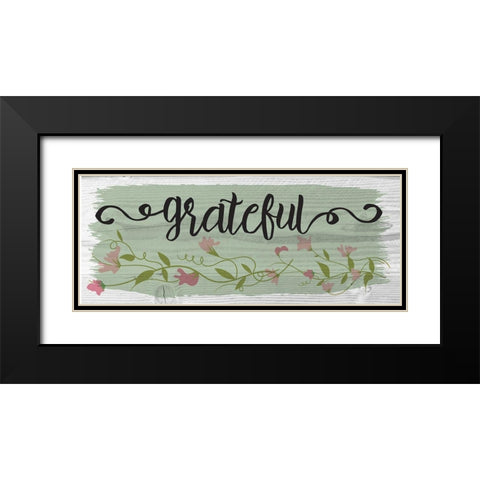 Curly Cue Grateful Color 2 Black Modern Wood Framed Art Print with Double Matting by Hogan, Melody