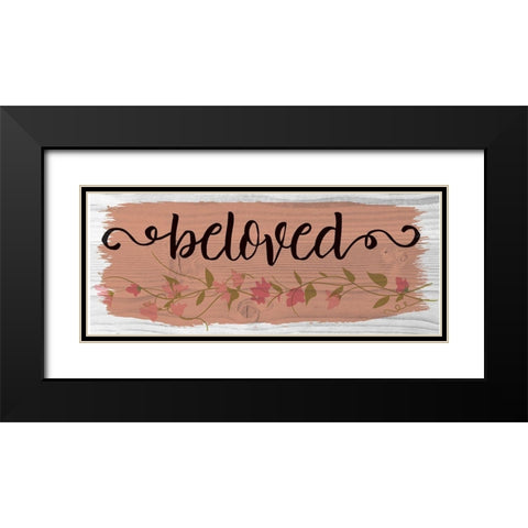 Curly Cue Beloved Color 3 Black Modern Wood Framed Art Print with Double Matting by Hogan, Melody