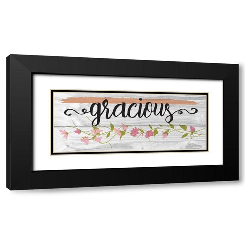 Curly Cue Gracious Floral 4 Black Modern Wood Framed Art Print with Double Matting by Hogan, Melody