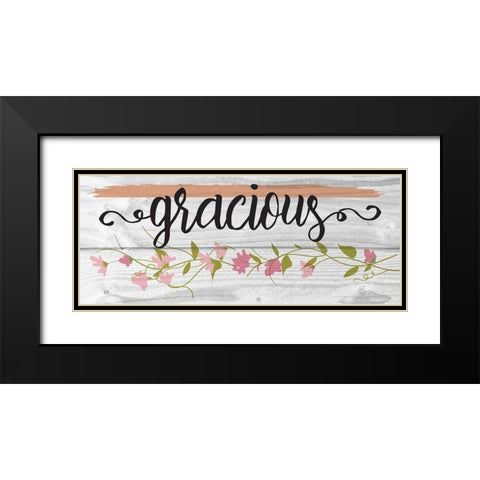 Curly Cue Gracious Floral 4 Black Modern Wood Framed Art Print with Double Matting by Hogan, Melody