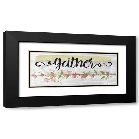 Curly Cue Gather Floral 6 Black Modern Wood Framed Art Print with Double Matting by Hogan, Melody