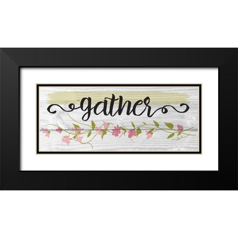 Curly Cue Gather Floral 6 Black Modern Wood Framed Art Print with Double Matting by Hogan, Melody