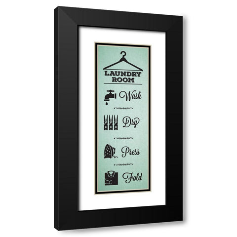Laundry_mint Black Modern Wood Framed Art Print with Double Matting by Hogan, Melody