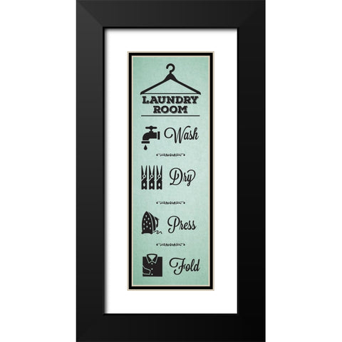Laundry_mint Black Modern Wood Framed Art Print with Double Matting by Hogan, Melody