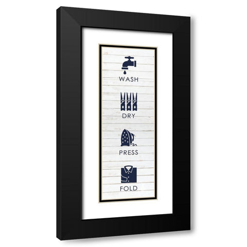 Laundry White Wood Black Modern Wood Framed Art Print with Double Matting by Hogan, Melody