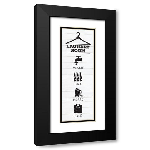 Laundry Shiplap 5 Black Modern Wood Framed Art Print with Double Matting by Hogan, Melody