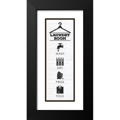 Laundry Shiplap 5 Black Modern Wood Framed Art Print with Double Matting by Hogan, Melody