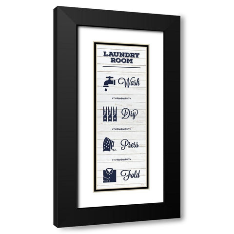 Laundry White Wood 2 Black Modern Wood Framed Art Print with Double Matting by Hogan, Melody