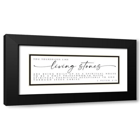 Living Stones Black Modern Wood Framed Art Print with Double Matting by Hogan, Melody