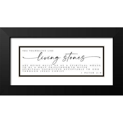Living Stones Black Modern Wood Framed Art Print with Double Matting by Hogan, Melody