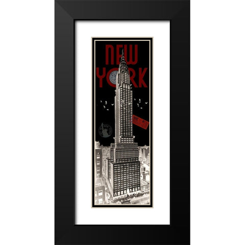 NYC Chrysler Building Inverse Black Modern Wood Framed Art Print with Double Matting by Hogan, Melody