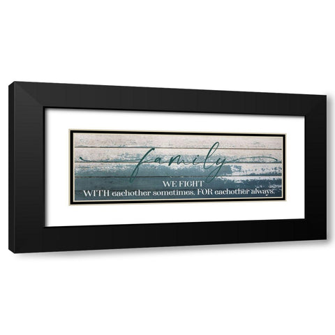 Family Fight Black Modern Wood Framed Art Print with Double Matting by Hogan, Melody