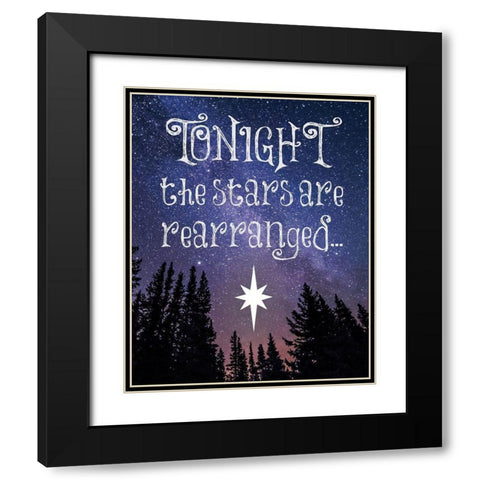 Christmas Star Trees 2 Black Modern Wood Framed Art Print with Double Matting by Hogan, Melody