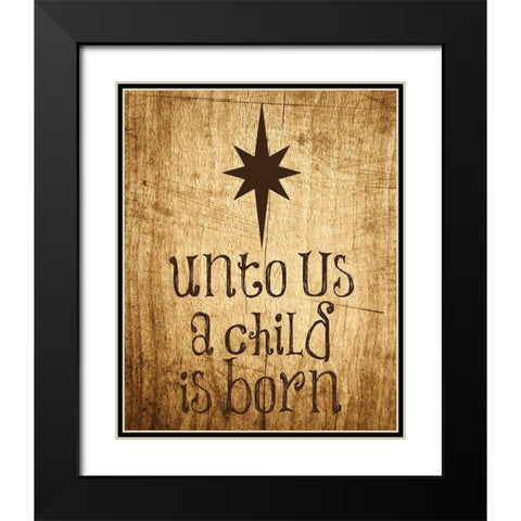 Unto Us Star 2 Black Modern Wood Framed Art Print with Double Matting by Hogan, Melody