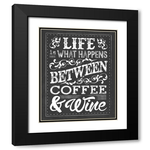 Chalk Coffee Wine Black Modern Wood Framed Art Print with Double Matting by Hogan, Melody