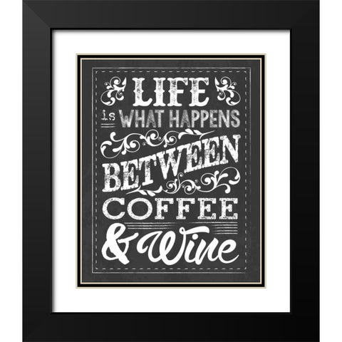 Chalk Coffee Wine Black Modern Wood Framed Art Print with Double Matting by Hogan, Melody