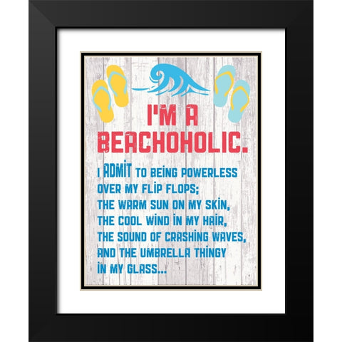 Beachoholic 4 Black Modern Wood Framed Art Print with Double Matting by Hogan, Melody