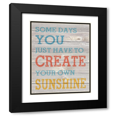 Wood Panel Typography 4 Black Modern Wood Framed Art Print with Double Matting by Hogan, Melody