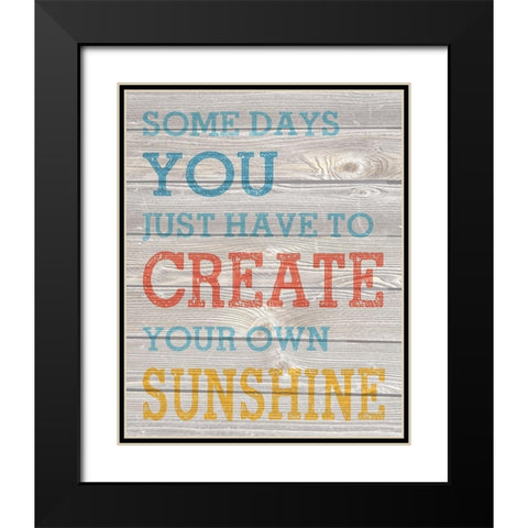 Wood Panel Typography 4 Black Modern Wood Framed Art Print with Double Matting by Hogan, Melody