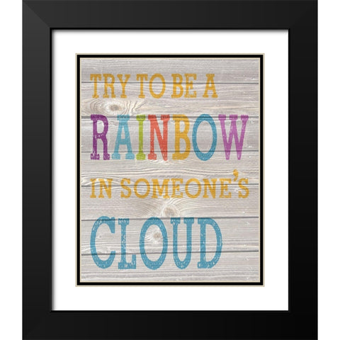 Wood Panel Typography 6 Black Modern Wood Framed Art Print with Double Matting by Hogan, Melody