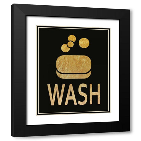 MH-RC-184A_Glitz Bath-gold Black Modern Wood Framed Art Print with Double Matting by Hogan, Melody