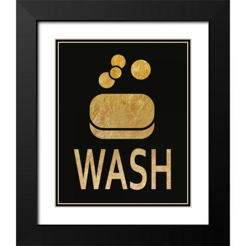MH-RC-184A_Glitz Bath-gold Black Modern Wood Framed Art Print with Double Matting by Hogan, Melody