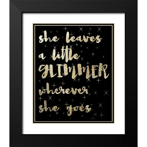 A Little Glimmer Black Modern Wood Framed Art Print with Double Matting by Hogan, Melody