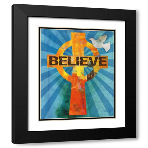 Believe Confirmation 2 Black Modern Wood Framed Art Print with Double Matting by Hogan, Melody