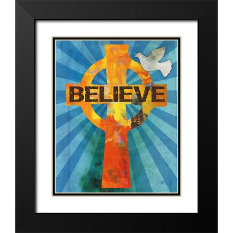 Believe Confirmation 2 Black Modern Wood Framed Art Print with Double Matting by Hogan, Melody