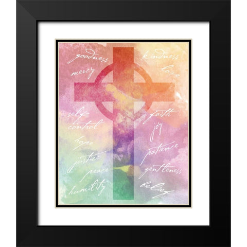 Watercolor Cross Words 2 Black Modern Wood Framed Art Print with Double Matting by Hogan, Melody