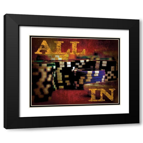 All In Casino Grunge 4 Black Modern Wood Framed Art Print with Double Matting by Hogan, Melody