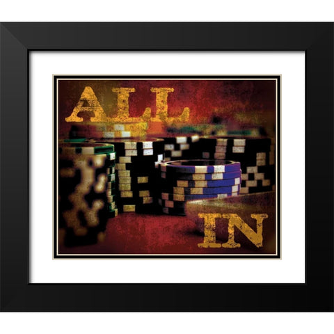 All In Casino Grunge 4 Black Modern Wood Framed Art Print with Double Matting by Hogan, Melody