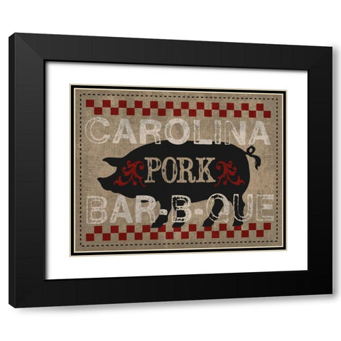 Carolina BBQ Black Modern Wood Framed Art Print with Double Matting by Hogan, Melody