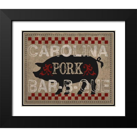 Carolina BBQ Black Modern Wood Framed Art Print with Double Matting by Hogan, Melody