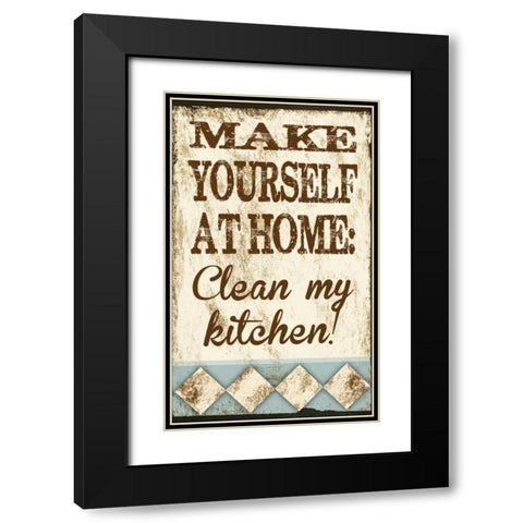 Clean My Kitchen Black Modern Wood Framed Art Print with Double Matting by Hogan, Melody