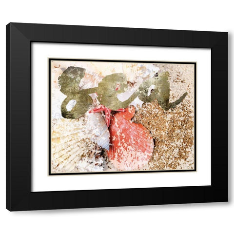 Coral Scallop Black Modern Wood Framed Art Print with Double Matting by Hogan, Melody