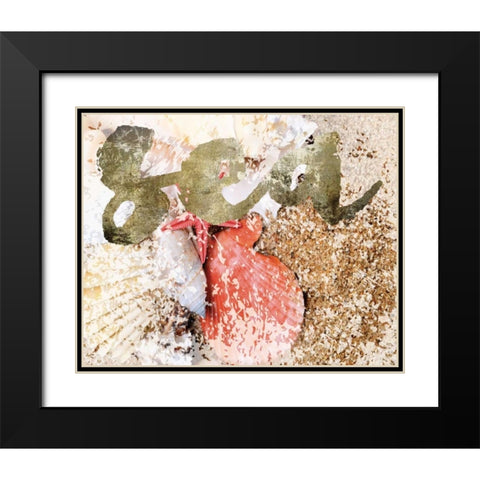 Coral Scallop Black Modern Wood Framed Art Print with Double Matting by Hogan, Melody