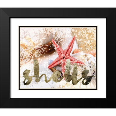 Coral Starfish Black Modern Wood Framed Art Print with Double Matting by Hogan, Melody