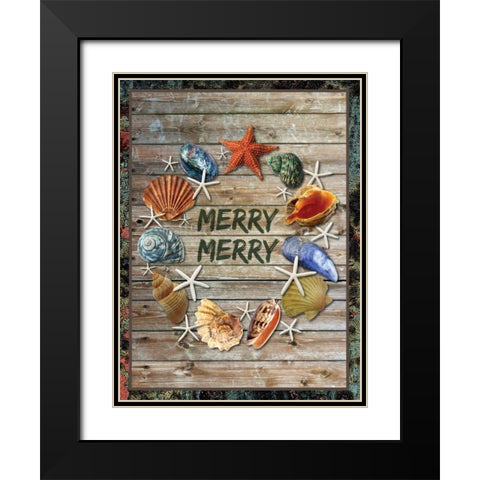 Merry Coastal 2 Black Modern Wood Framed Art Print with Double Matting by Hogan, Melody